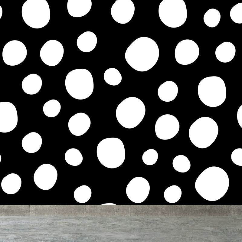 Huge Illustration Modern Wallpaper Mural with Geometrical Pattern in Black and White