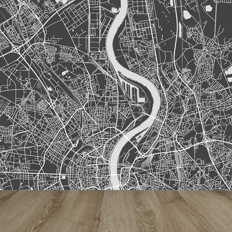 District Map Print Mural Decal Contemporary Washable Boys Bedroom Wall Decor, Customized