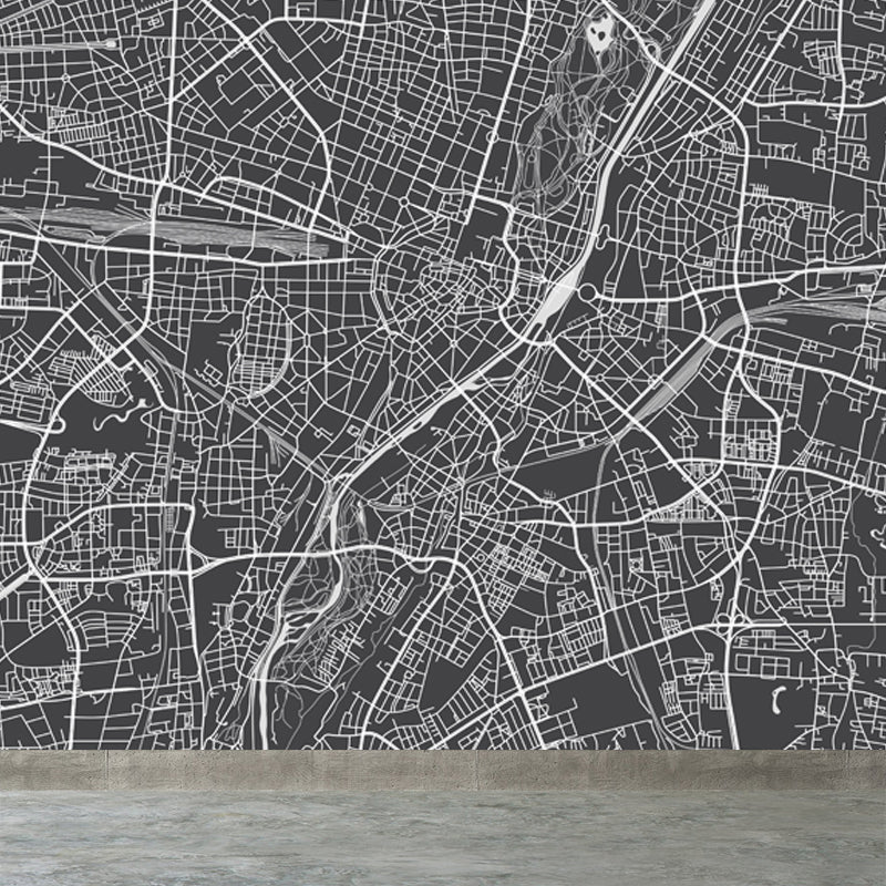 District Map Print Mural Decal Contemporary Washable Boys Bedroom Wall Decor, Customized