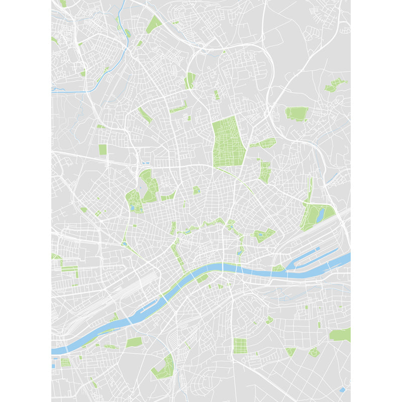 Non-Woven Pastel Mural Modern Satellite Map Wall Covering, Custom Size Available