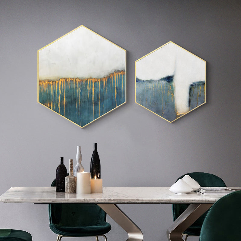 Hedendaags abstract muurkunstdecor keukencanvas in zachte kleuren, meerdere maten