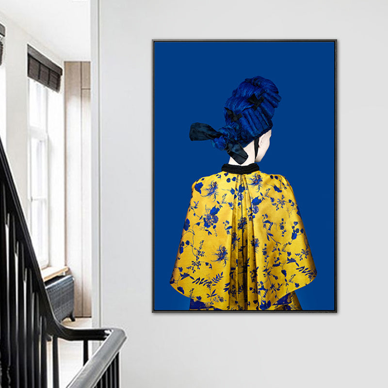 Glam Style Girl Back Painting Canvas Lichte kleurenfotografie Muurdecoratie, meerdere maten