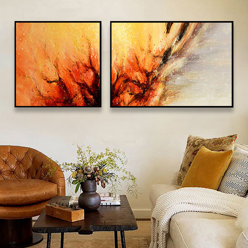 Modern Painting Print Abstract Canvas Pastel Multi-Piece Wall Art Decor for Hotel