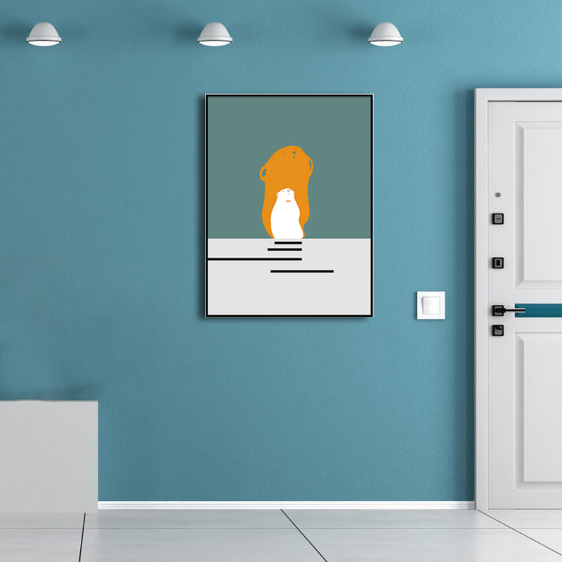 Sea Bear Canvas Print Kids Style Mammal Wall Art Decor in Light Color, Multiple Sizes