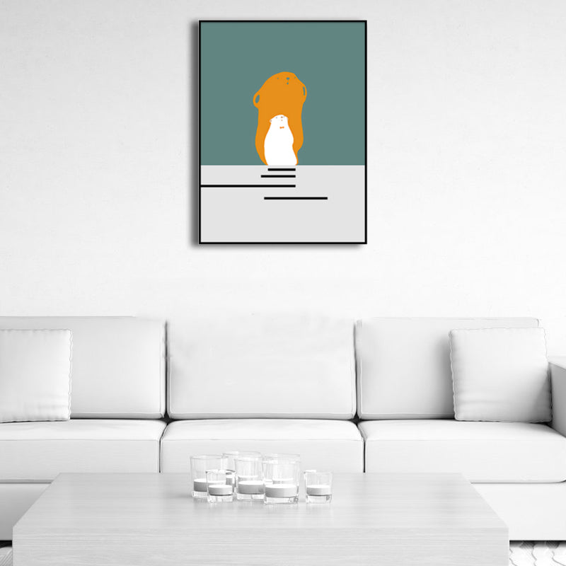 Sea Bear Canvas Print Kids Style Mammal Wall Art Decor in Light Color, Multiple Sizes