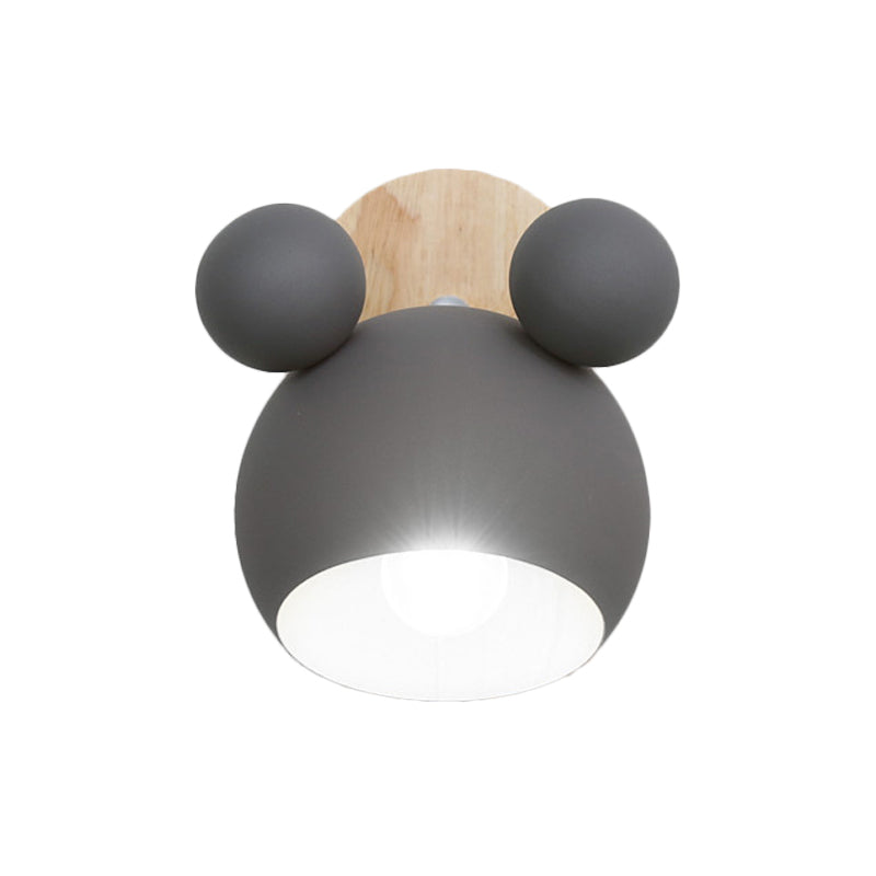 Study Room Mouse Wall Sconce Aluminum 1 Head Nordic Style Gray Wall Light