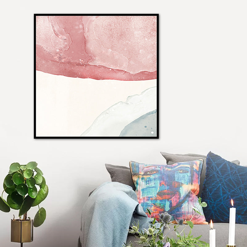 Abstrakte Leinwand mit zeitgenössischer Kunst in hellen Farben für das Badezimmer, verschiedene Größen