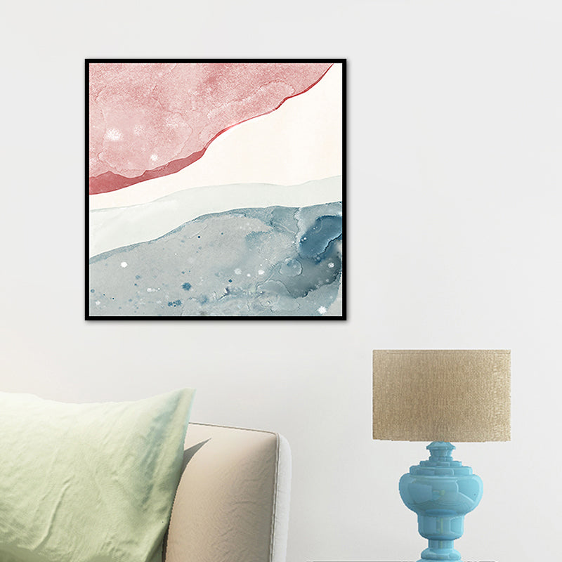 Abstrakte Leinwand mit zeitgenössischer Kunst in hellen Farben für das Badezimmer, verschiedene Größen