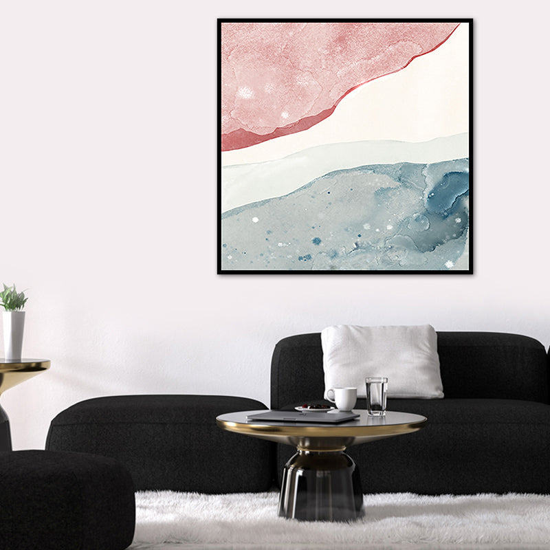 Abstrakte Leinwand mit zeitgenössischer Kunst in hellen Farben für das Badezimmer, verschiedene Größen