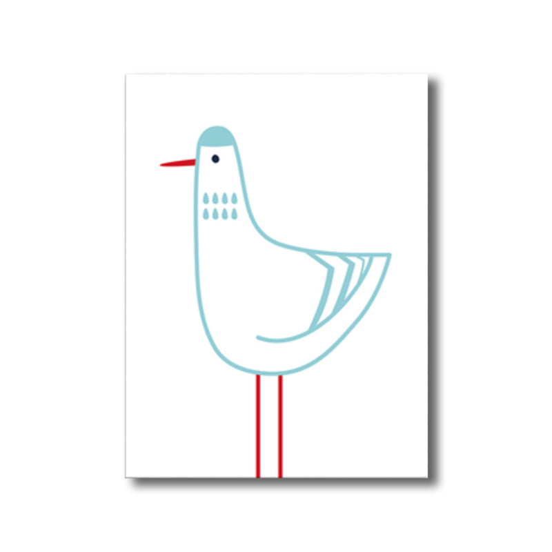 Children's Art Illustrated Pigeon Canvas White Textured Wall Decor for Kids Room