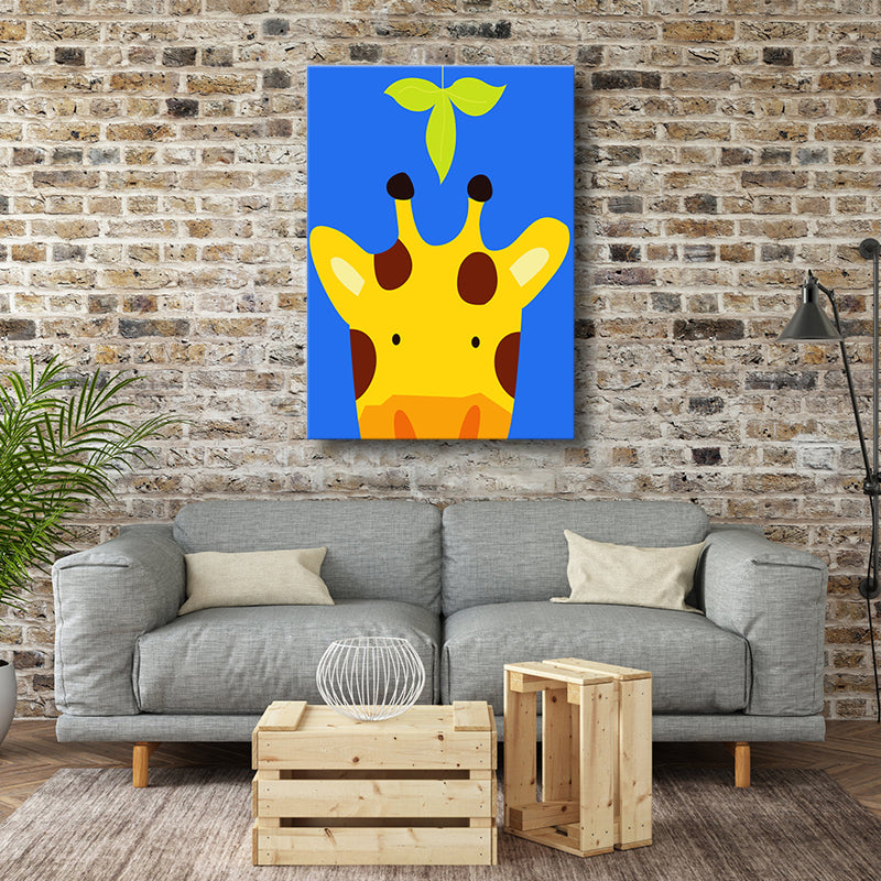 Illustration murale d'animaux, décoration artistique, couleur Pastel, Style enfants, impression sur toile pour intérieur de maison