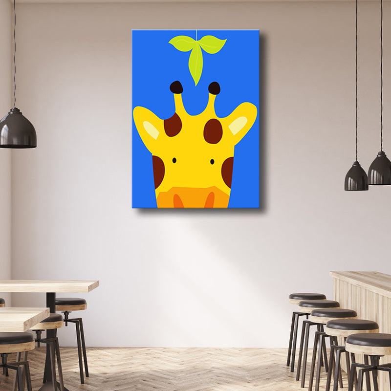 Illustration murale d'animaux, décoration artistique, couleur Pastel, Style enfants, impression sur toile pour intérieur de maison