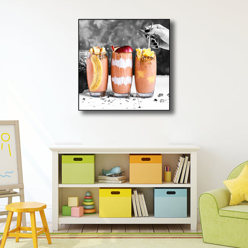 Photographies sur toile pour petit déjeuner, décoration murale moderne de nourriture savoureuse de couleur claire pour café