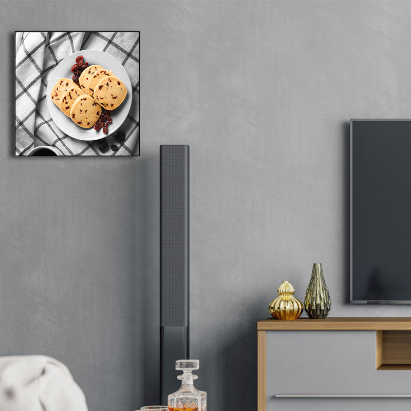 Photographs Breakfast Canvas Art Modern Tasty Food Wall Decor in Light Color for Cafe