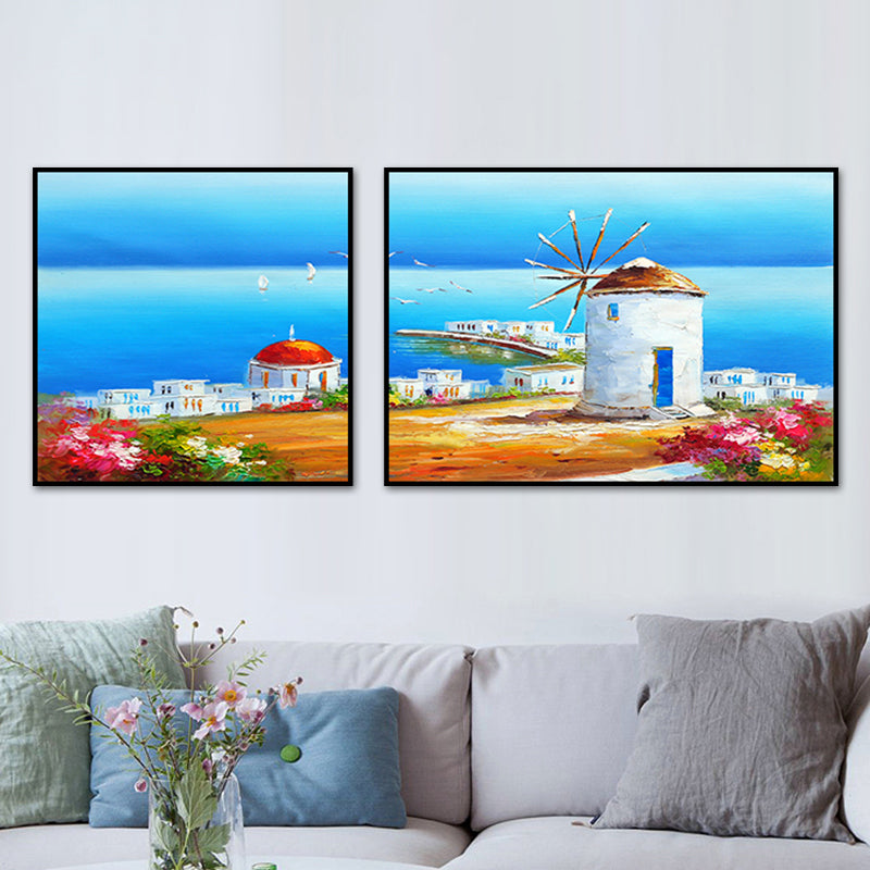Beautiful Pastoral Landscape Art Print Bedroom Nature Scenery Wall Decor in Bright Color