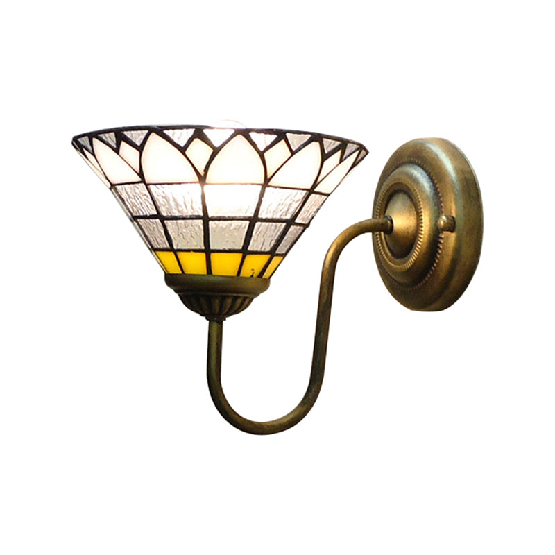 1 Head Wall Light Fixture Baroque Lotus Clear Dimple Glass Sconce Light for Hallway