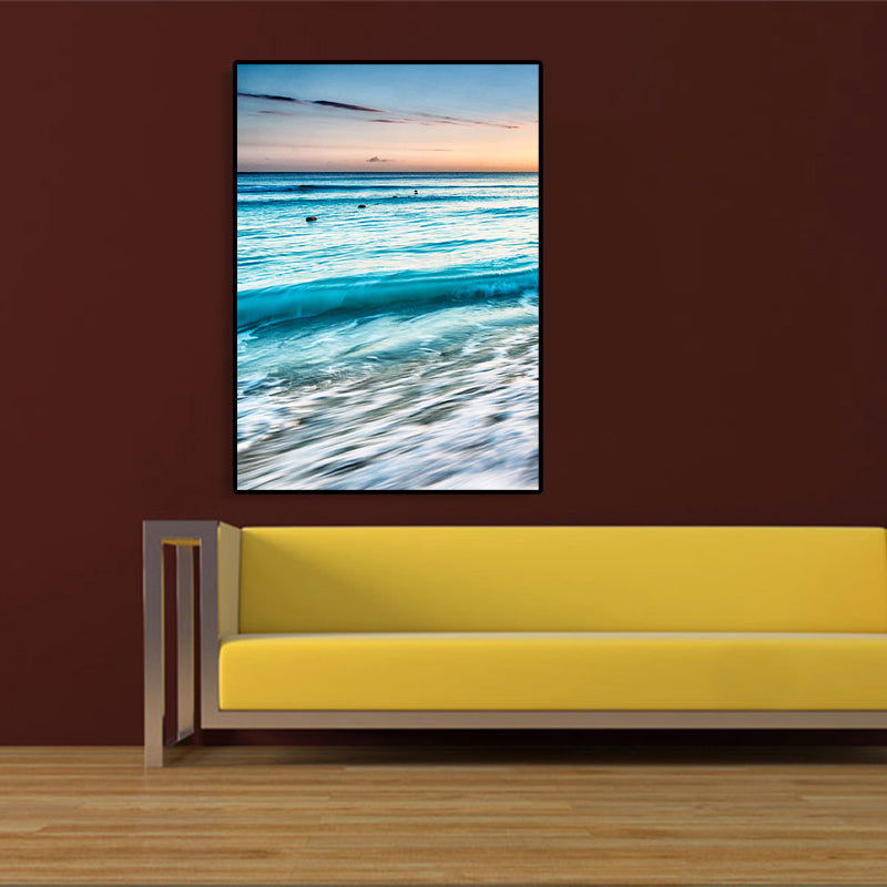 Coastal Style Wall Art Print Pastel Color Sea Landscape Painting, Multiple Sizes