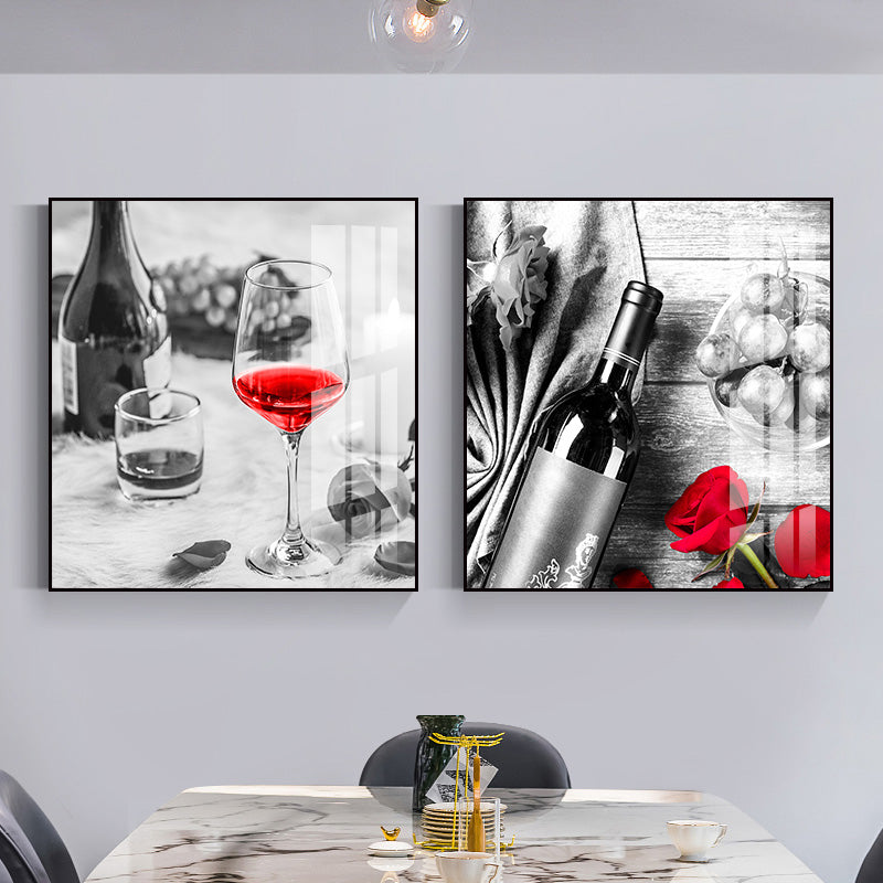 Photo Drinks Wall Art Set Bright Color Contemporary Canvas Print for Dining Room