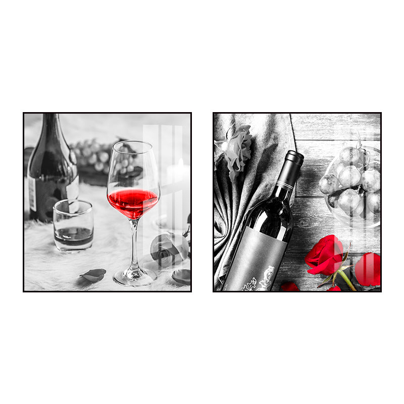 Photo Drinks Wall Art Set Bright Color Contemporary Canvas Print for Dining Room