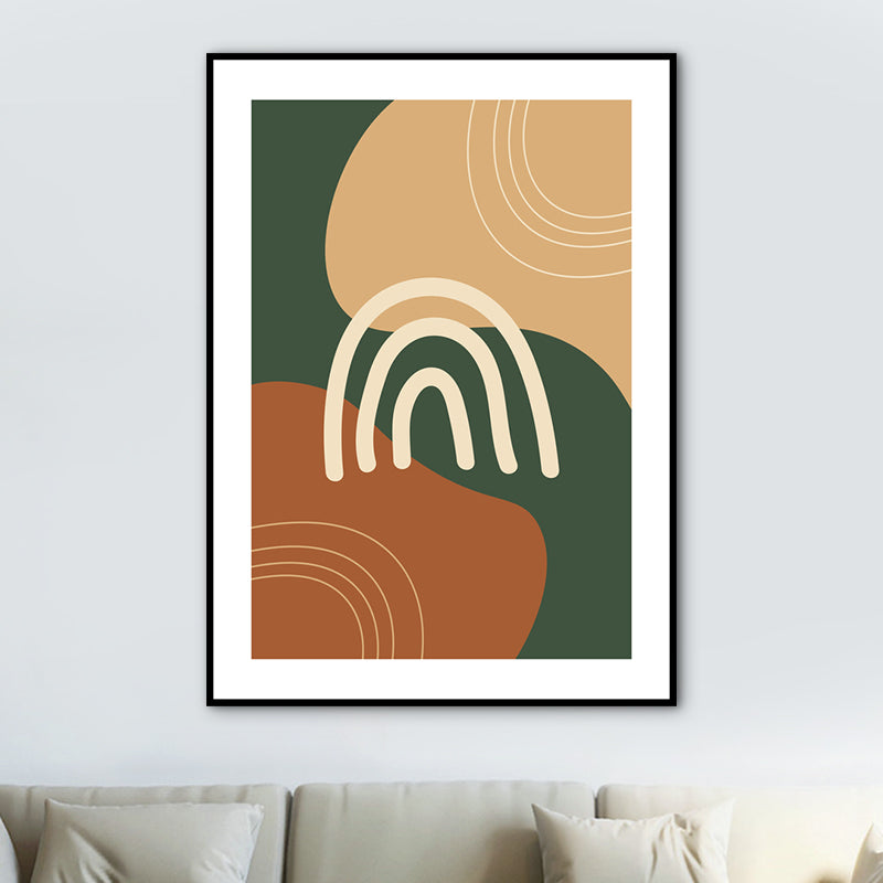 Dark Color Nordic Canvas Print Geometric Pattern Wall Art Decor for Sitting Room