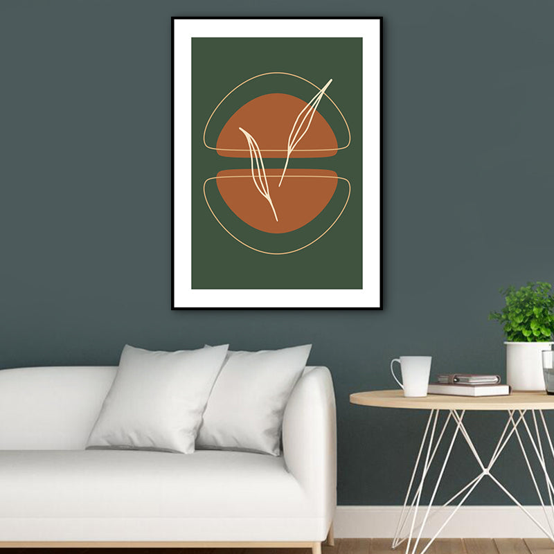 Dark Color Nordic Canvas Print Geometric Pattern Wall Art Decor for Sitting Room
