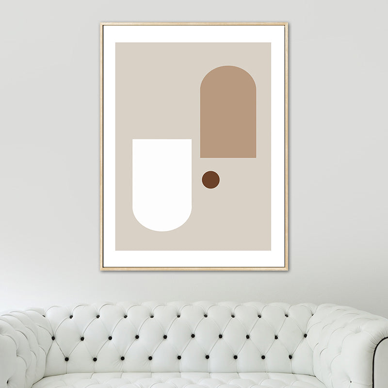 Nordic Geometric Wall Decor Canvas Textured Pastel Color Art Print for Family Room