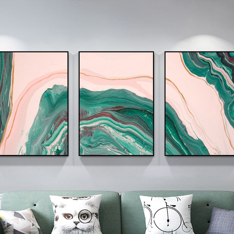 Watercolor Pattern Canvas Print Soft Color Modern Art Style Painting for Living Room