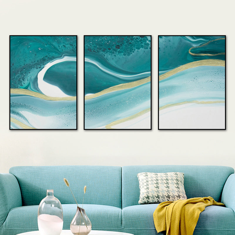 Watercolor Pattern Canvas Print Soft Color Modern Art Style Painting for Living Room