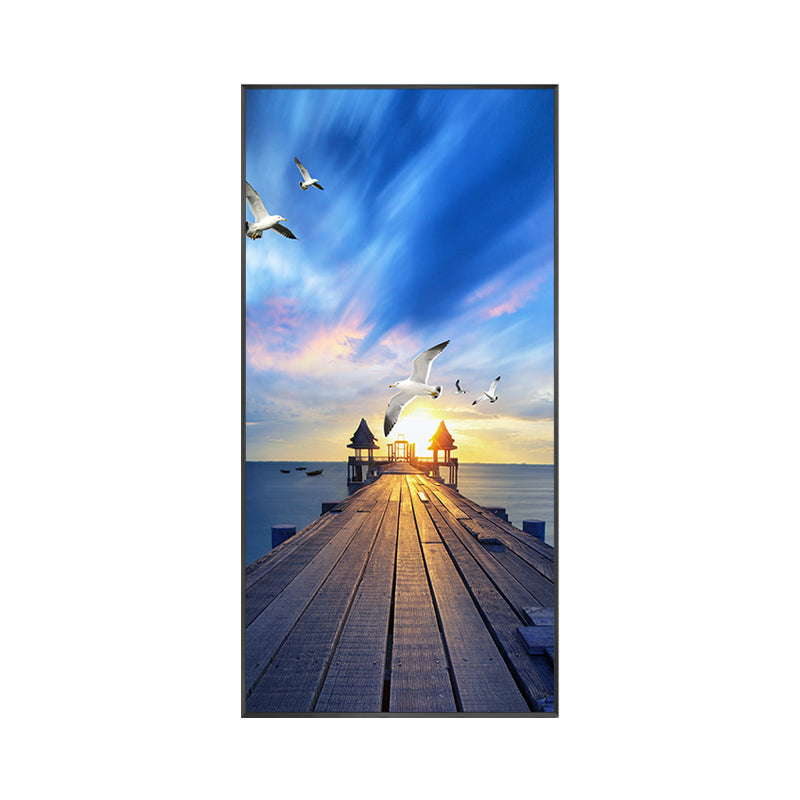 Soft Color Contemporary Art Print Seaside View Wrapped Canvas for Kitchen, Multiple Sizes