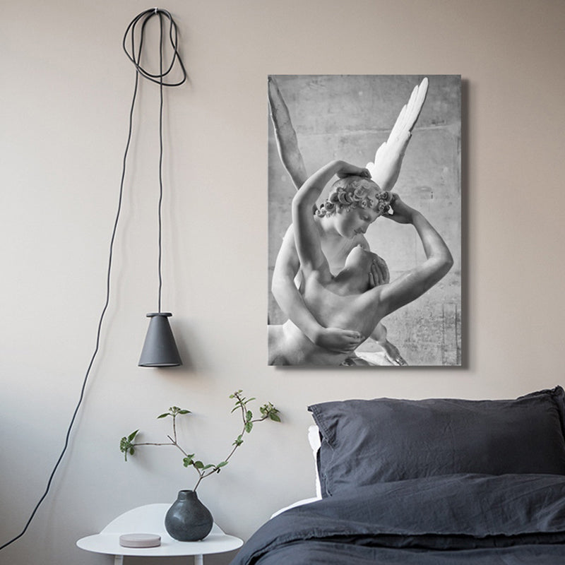 Umarmende Statuen, Wanddekoration, Vintage-Stil, Leinwand-Kunstdruck, mehrere Größen erhältlich