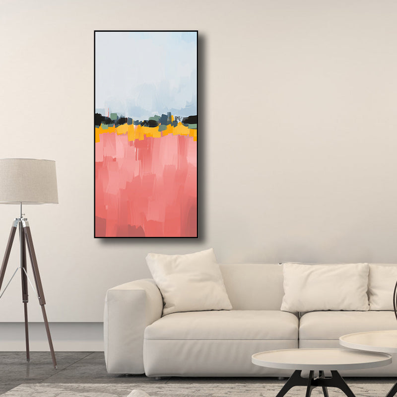 Light Color Brush Stroke Canvas Modern Art Style Textured Wall Decor for Living Room