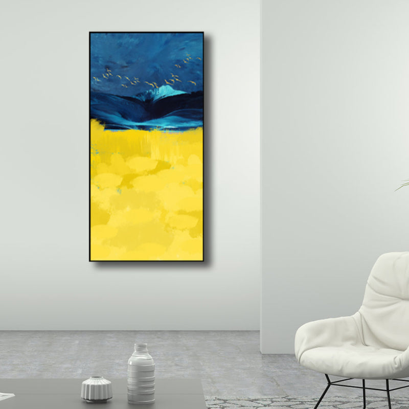 Lichte kleur penseelstreek canvas moderne kunststijl getextureerde muur decor voor woonkamer