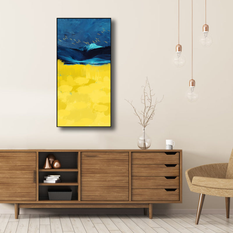 Lichte kleur penseelstreek canvas moderne kunststijl getextureerde muur decor voor woonkamer