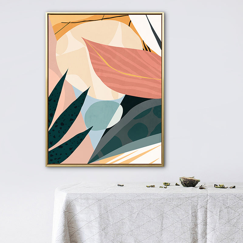 Textured Illustration Plant Canvas Wall Art Nordic Style Wall Decor for Family Room