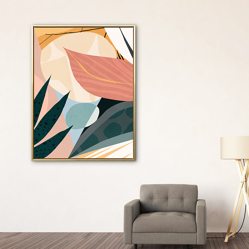 Textured Illustration Plant Canvas Wall Art Nordic Style Wall Decor for Family Room