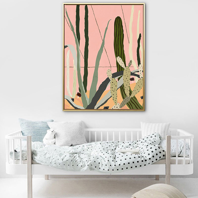Textured Illustration Plant Canvas Wall Art Nordic Style Wall Decor for Family Room