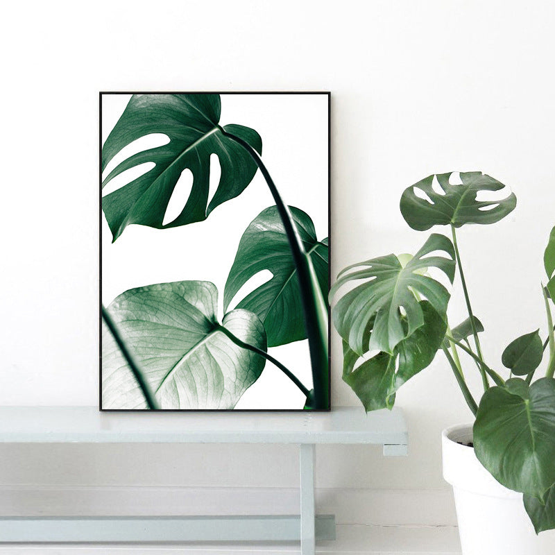 Textured Botanical Art Print Canvas Scandinavian Style Painting for Girls Bedroom