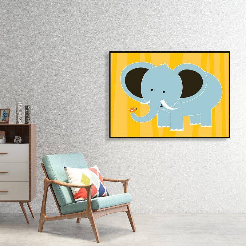 Animal Wall Art Decor Pastel Color Cartoon Canvas Print for Baby Room, Multiple Sizes