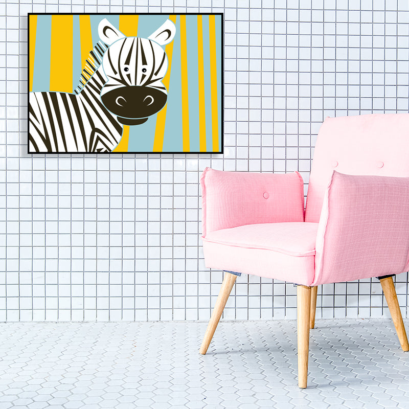 Animal Wall Art Decor Pastel Color Cartoon Canvas Print for Baby Room, Multiple Sizes