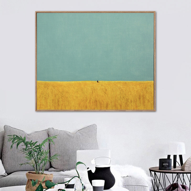Nordic Mountain Landscape Canvas Art Pastel Color Textured Wall Decor for Bedroom