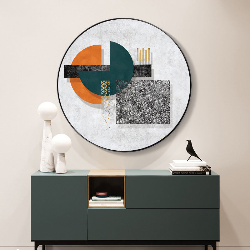 Pastel Color Geometric Canvas Print Textured Wall Art Decor for Bathroom, Multiple Sizes