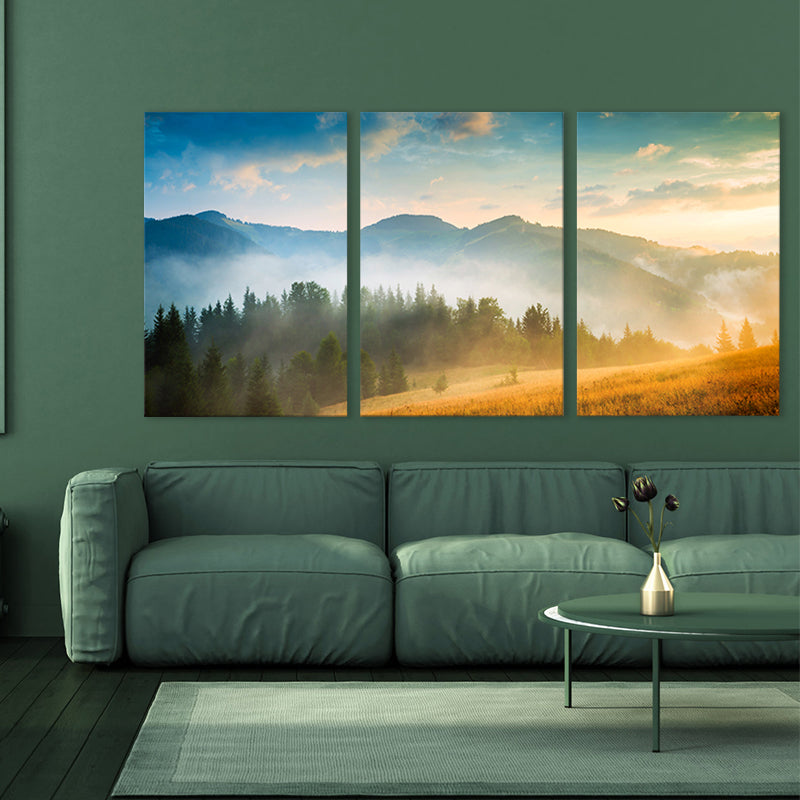 Forest Landscape Painting Soft Color Canvas Art Print Textured, Multiple Sizes Available