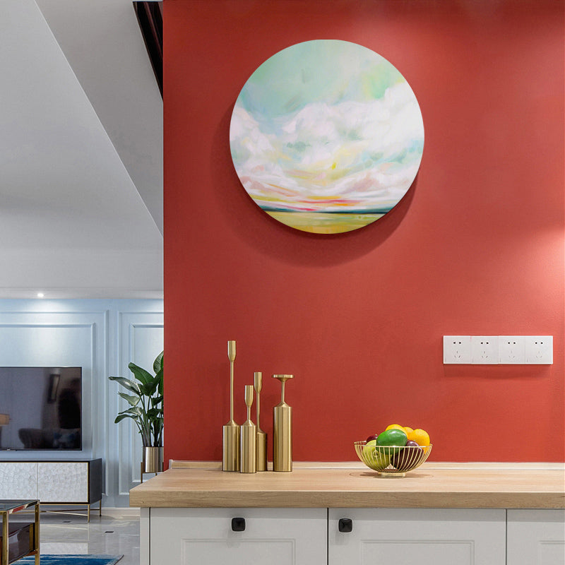 Contemporary Art Hand Painted Canvas  Pastel Color Prairie-Scape Painting, Multiple Sizes Options