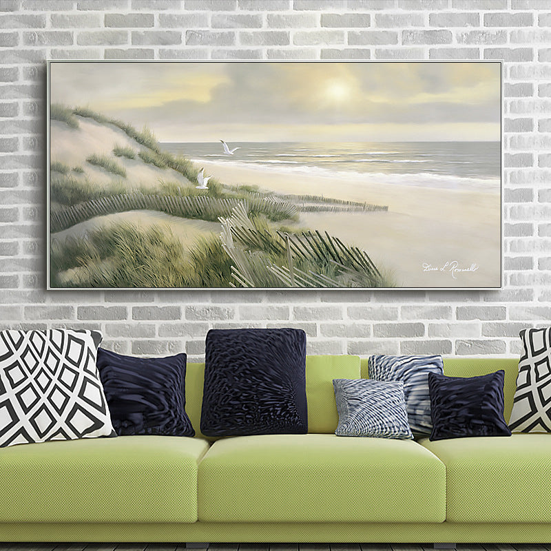 Relaxing Seaside Scene Wall Decor for Bathroom Photography Canvas Print, Multiple Sizes