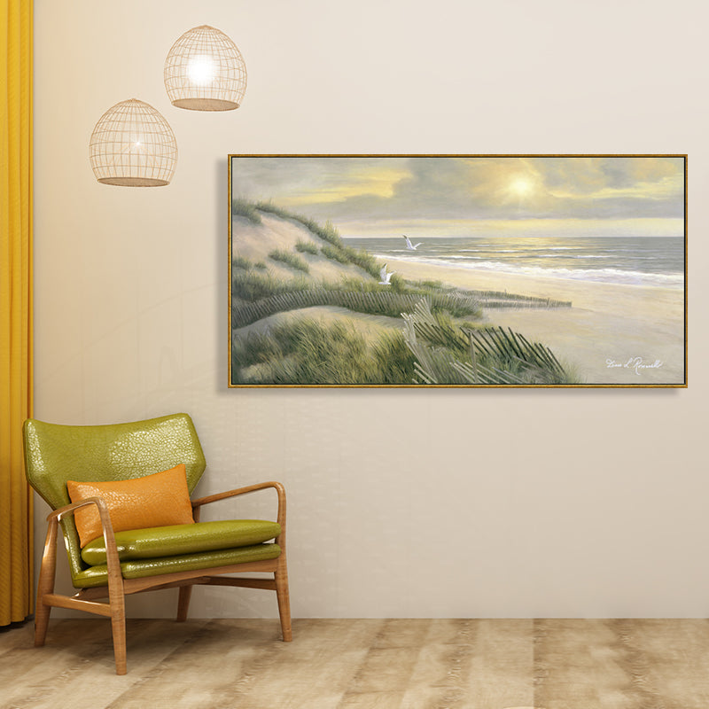 Relaxing Seaside Scene Wall Decor for Bathroom Photography Canvas Print, Multiple Sizes