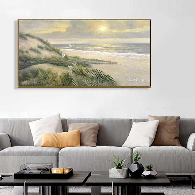 Relaxing Seaside Scene Wall Decor for Bathroom Photography Canvas Print, Multiple Sizes