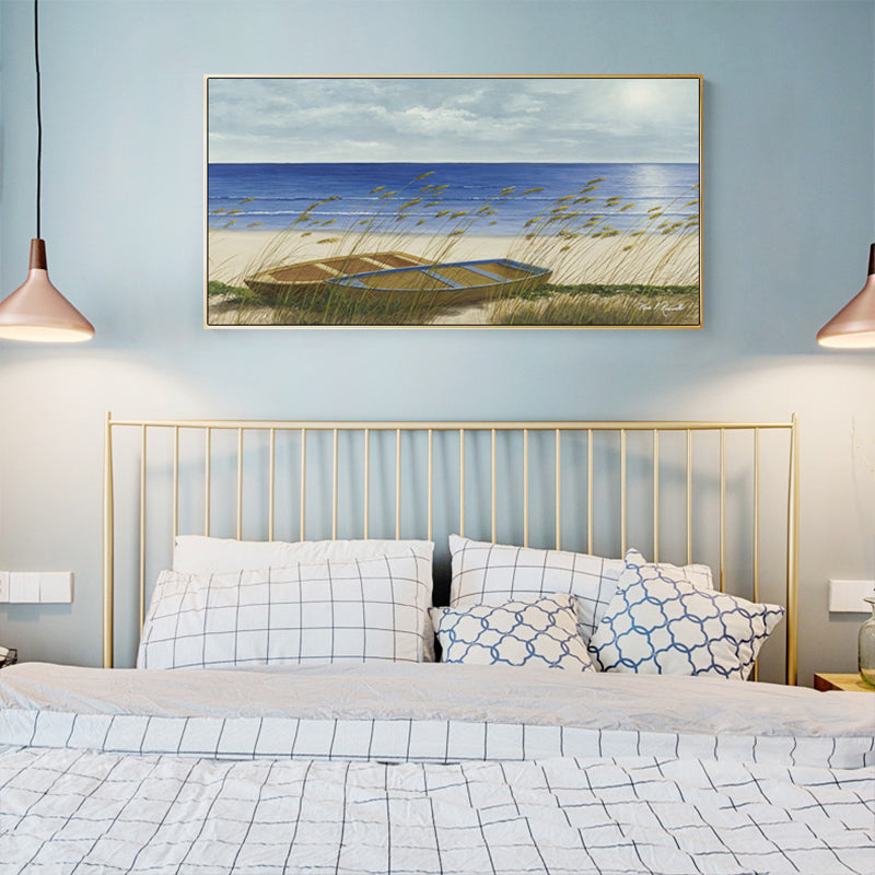 Relaxing Seaside Scene Wall Decor for Bathroom Photography Canvas Print, Multiple Sizes