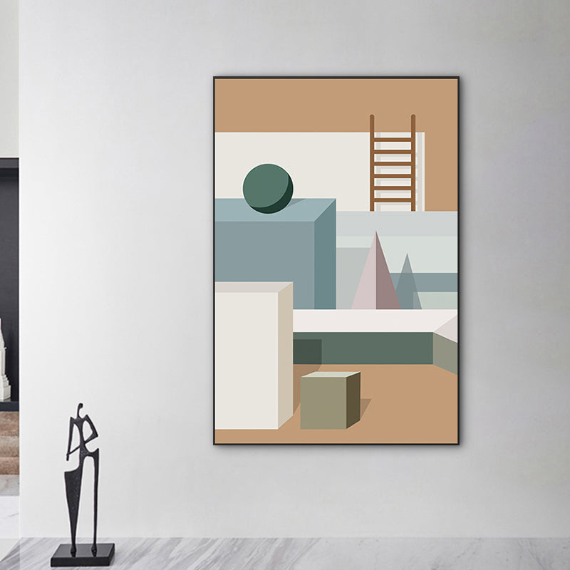 Décoration murale moderne, Illustration de couleur Pastel, toile géométrique et intérieure de maison