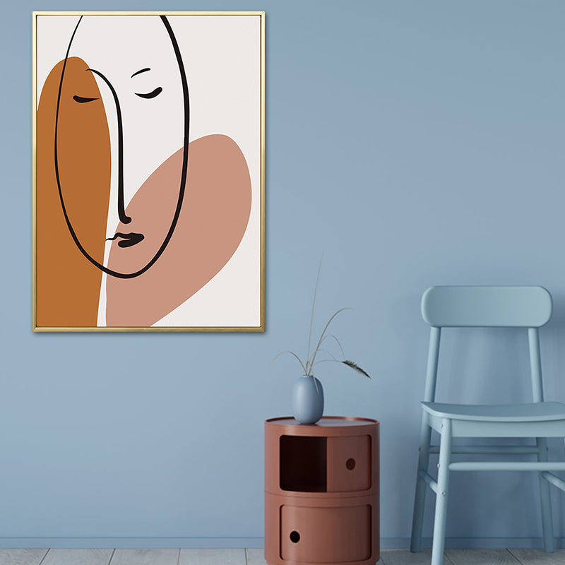 Soft Color Nordic Canvas Figure's Profile Painting for Dining Room, Multiple Sizes Options