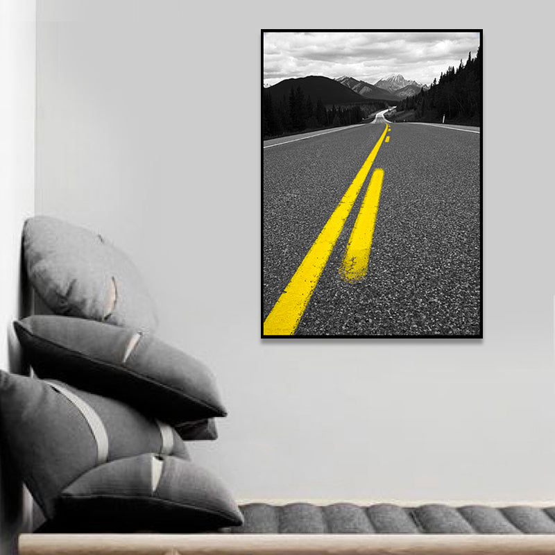 Black Mountain Road Canvas Print Textured Contemporary Living Room Wall Art Decor